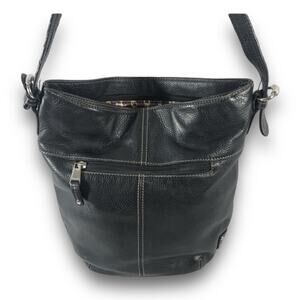 TIGNANELLO Black Bucket Hobo shoulder Bag